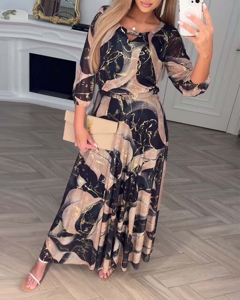 Patsy | Printed Waist-Defined Dress