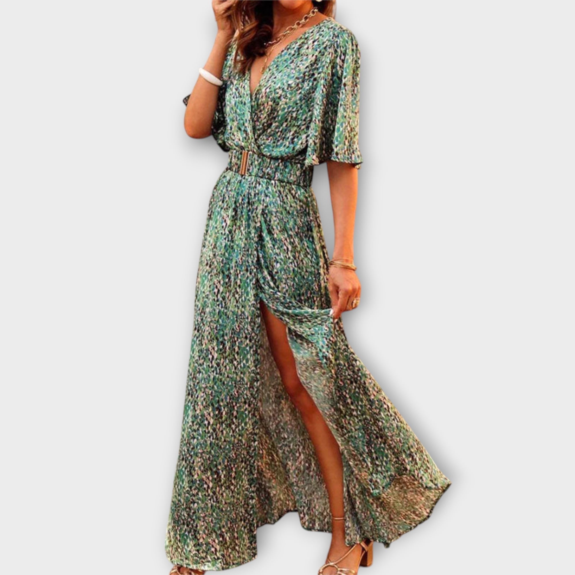 Monika | Stylish Wrap Maxi Dress with Flowing Design