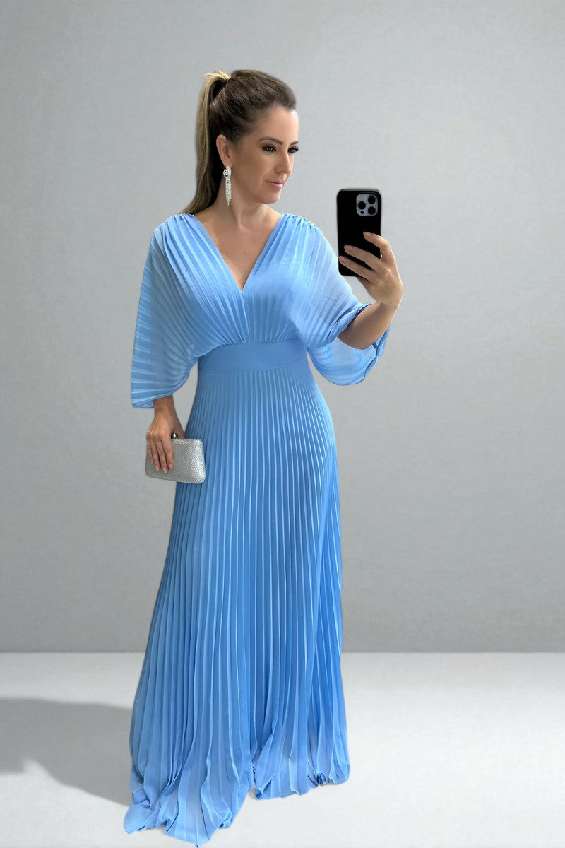 Cassandra | Elegant Pleated Maxi Dress