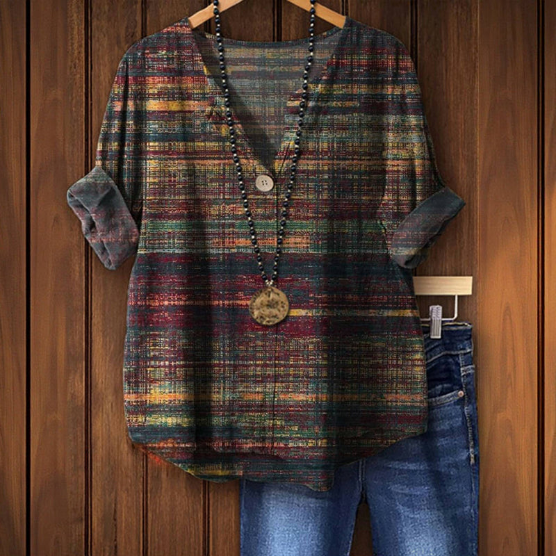 Elsa | Vintage Inspired Blouse with Colorful Accents