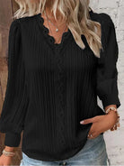 Mona | Blouse with Chiffon and Lace Details