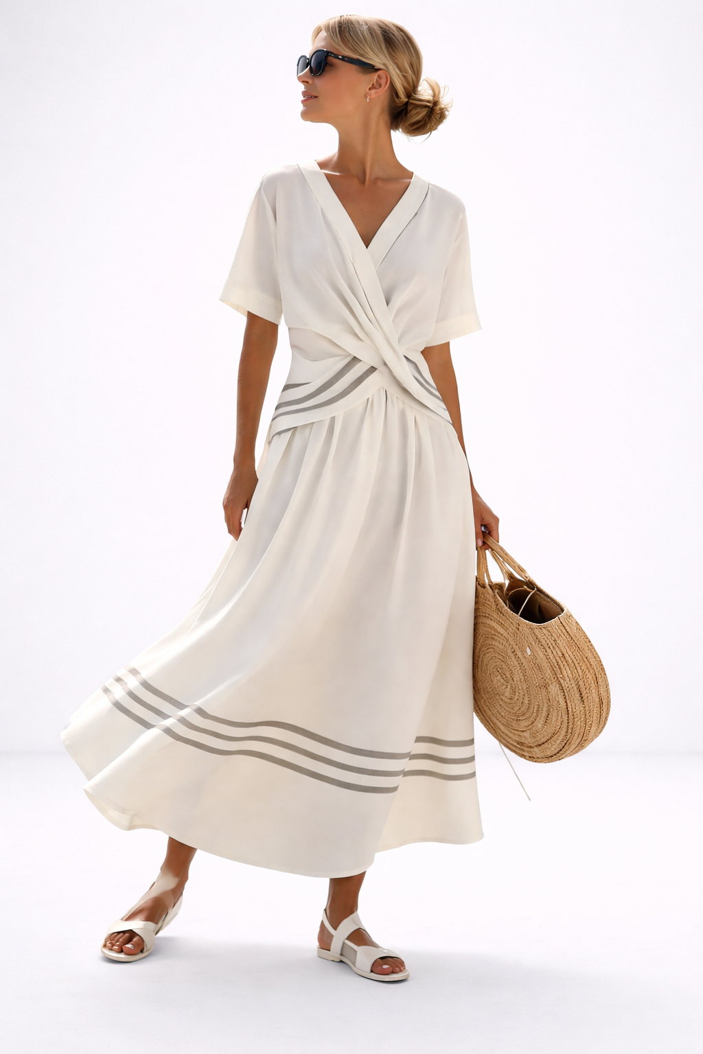 Milagros | Elegant Striped Maxi Dress