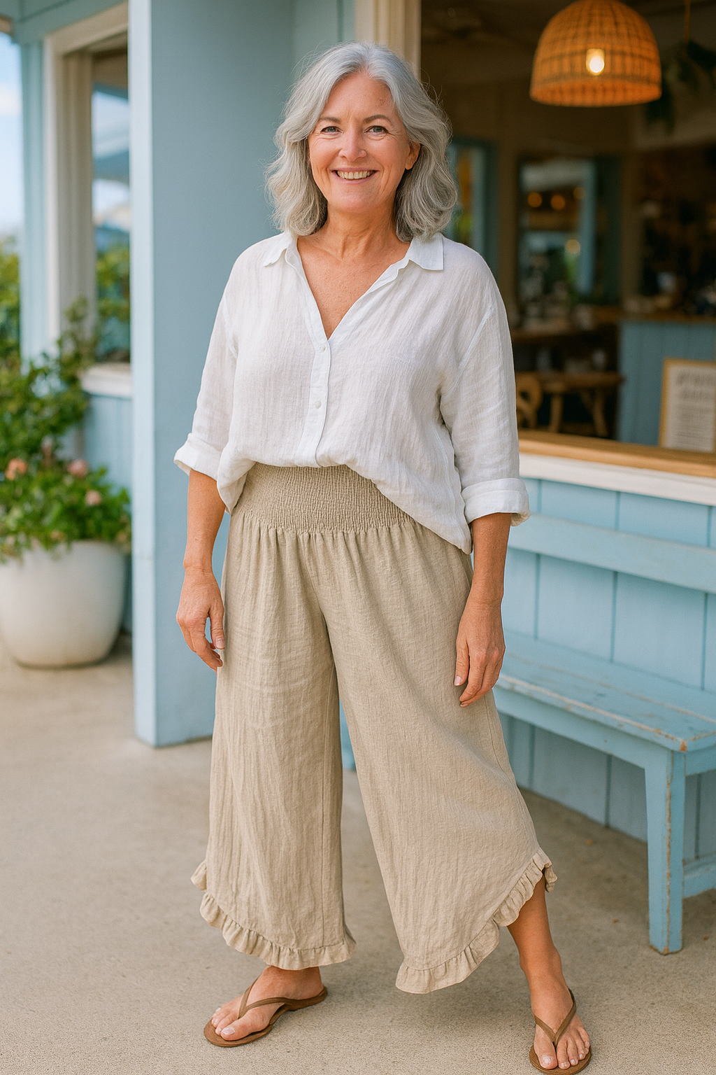 Mirna | Cotton-Linen Ease Pants