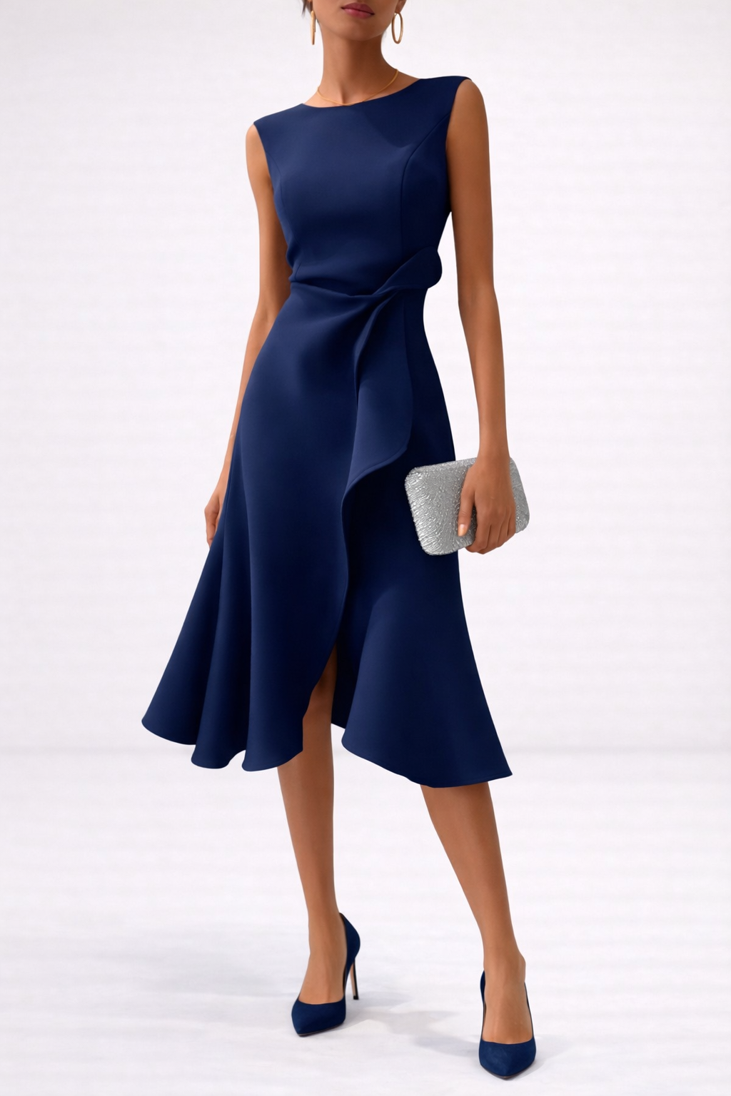 Vero | Elegant Draped Midi Dress