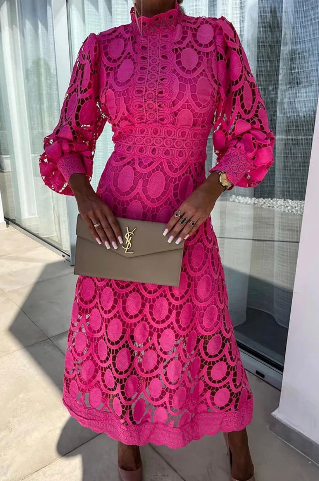 Gabrielle | Elegant Lace Midi Dress