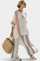 Luisa | Sophisticated Multicolor Striped Top & Mediterranean Pants