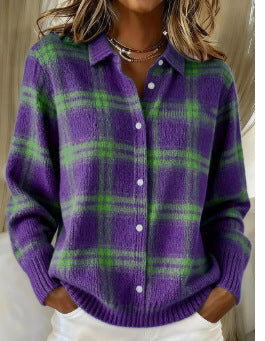 Loren | Soft Hoodie Blouse with Check Pattern