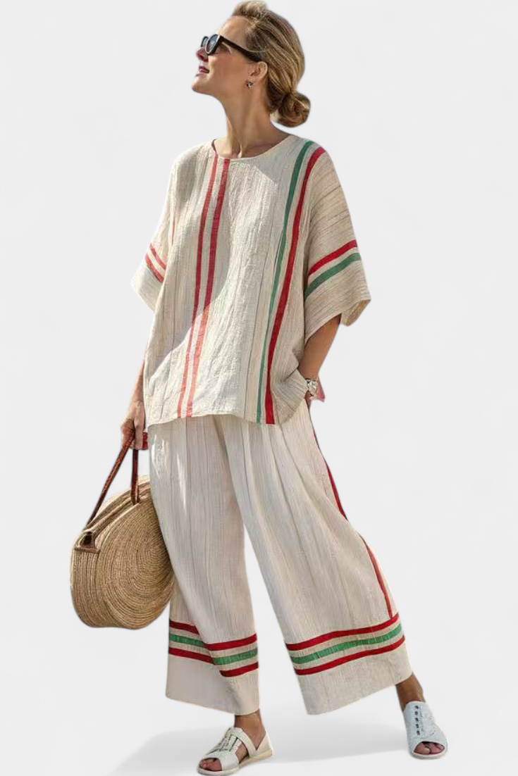 Aura | Comfortable Boho Print Blouse & Loose-Fit Pants