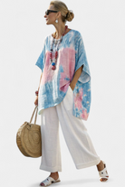 Tanya | Comfortable Relaxed Linen Top & Striped Bamboo Pants