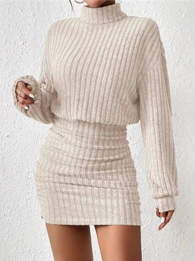 Betty | Ribbed High-Neck Knit Dress