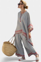 Ester | Sophisticated Asymmetrical Blouse & Ethnic Wide-Leg Pants