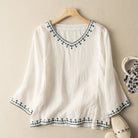 Erica | Pattern V-Neck Blouse