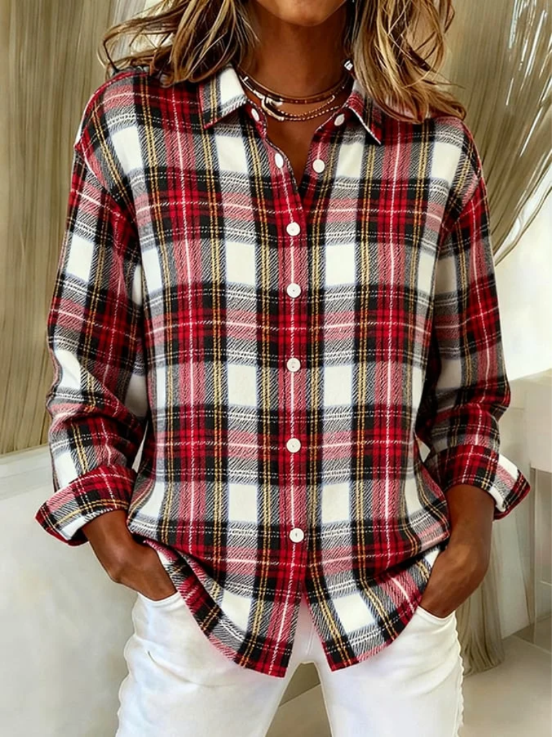 Connie | Classic Checked Hoodie Blouse