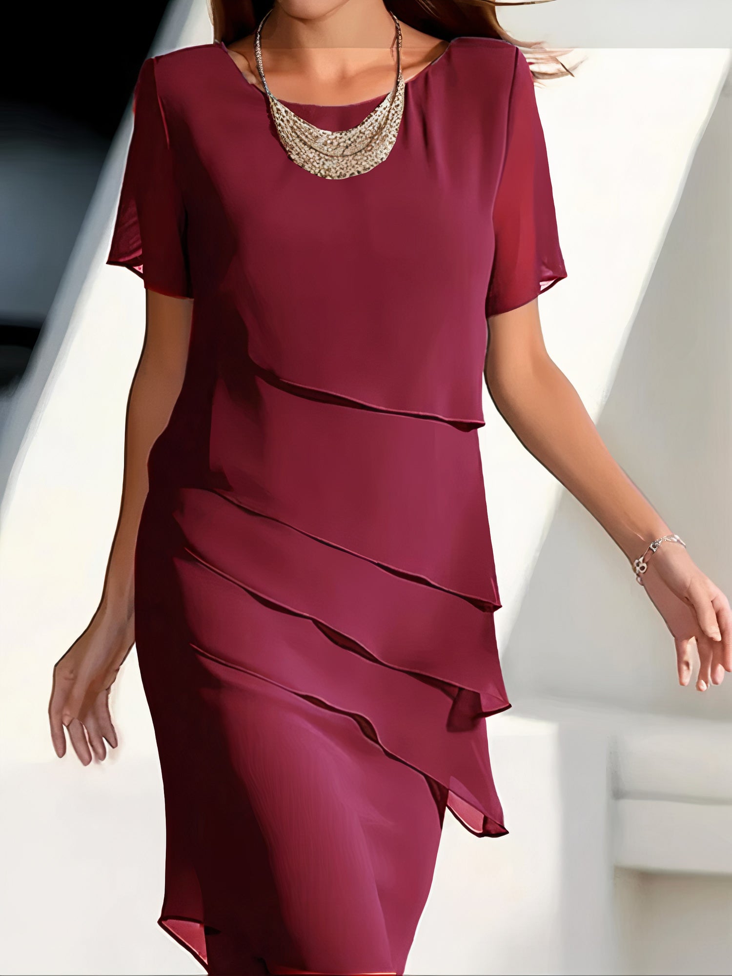 Marlen | Silk Chiffon Pleated Dress