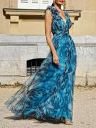 Maureen | Peacock Blue Maxi Dress