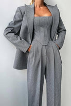 Stefanie | Three-Piece Set with Double-Breasted Blazer