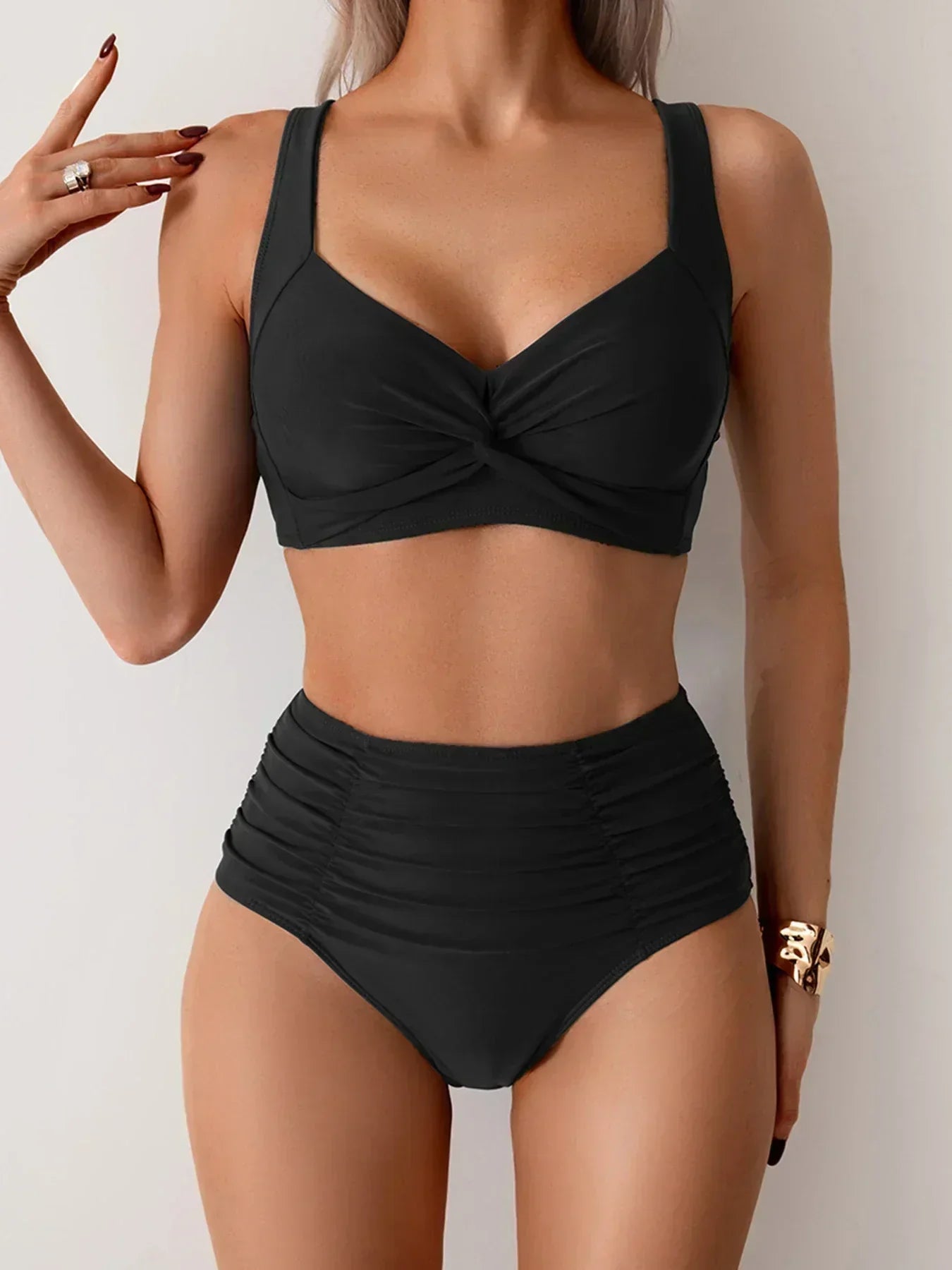 Elsa | Bandeau Bikini with Gathered Fabric