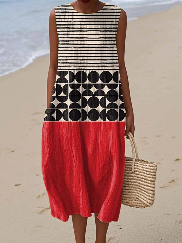 Michaela | Colorblock Midi Dress