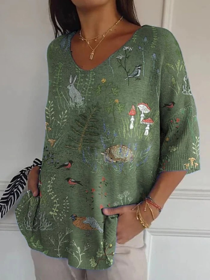 Gabby | Animals Repeat Pattern Printed Women's Casual Pullover Knit