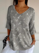 Traci | Vintage Floral Art Casual Pullover Knit
