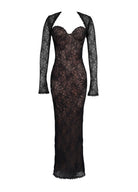 Janet | Noir Lace Maxi Dress
