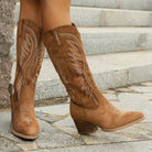 Cristy | Women’s Suede Cowboy Boots with Block Heel