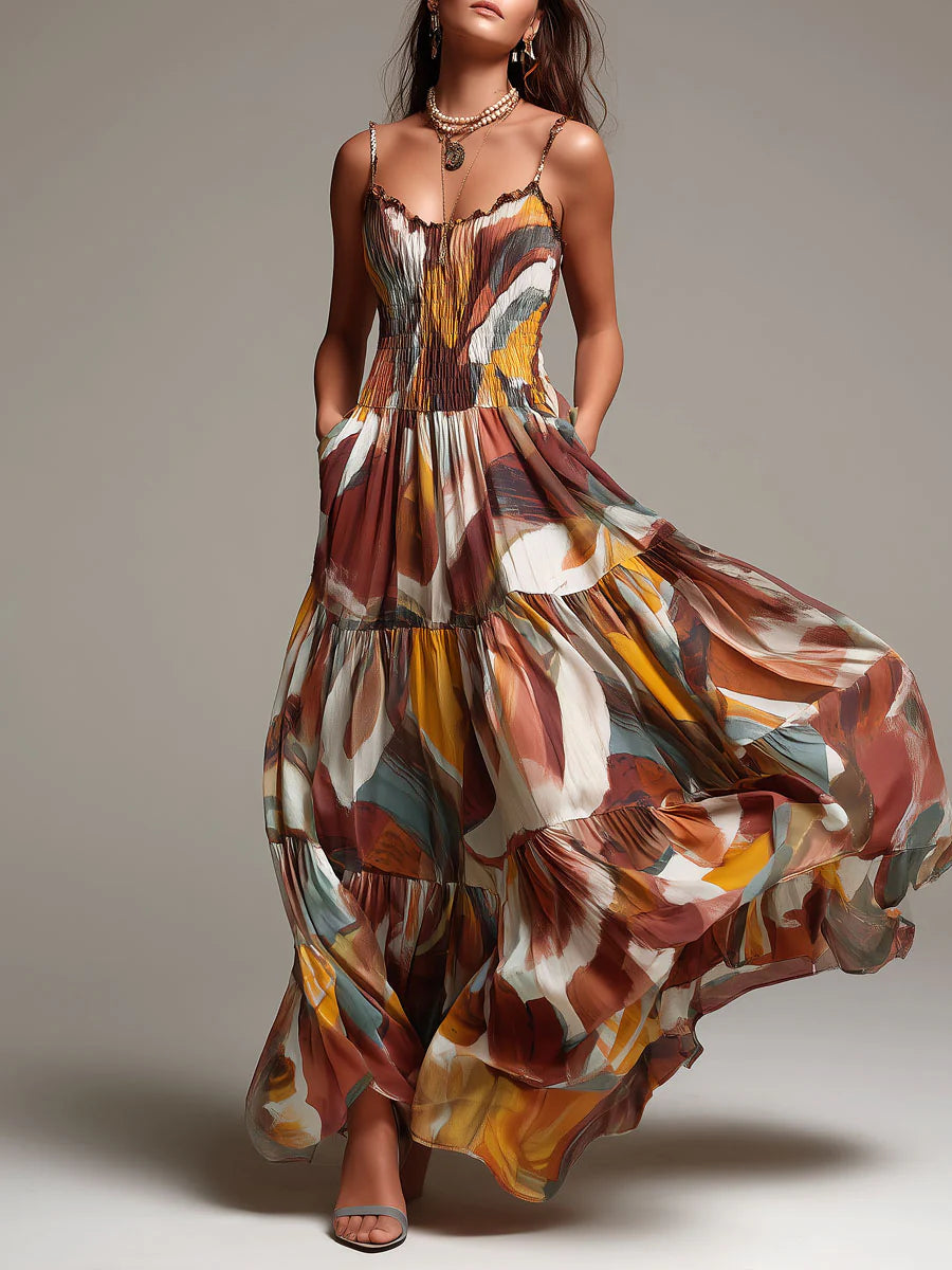 Ashley | Abstract Flow Maxi Dress
