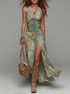 Kendra | Boho Slit Maxi Dress