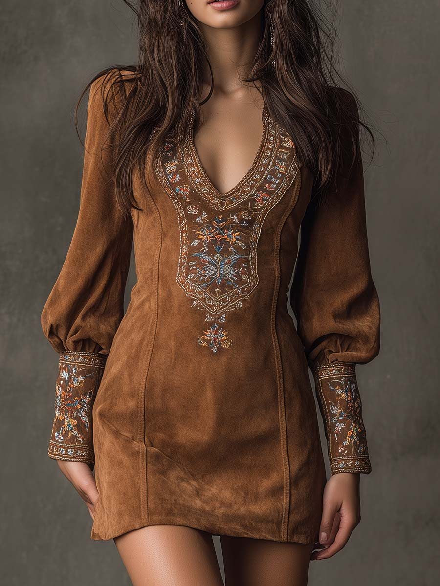 Tamika | Short Dress with Suede Effect