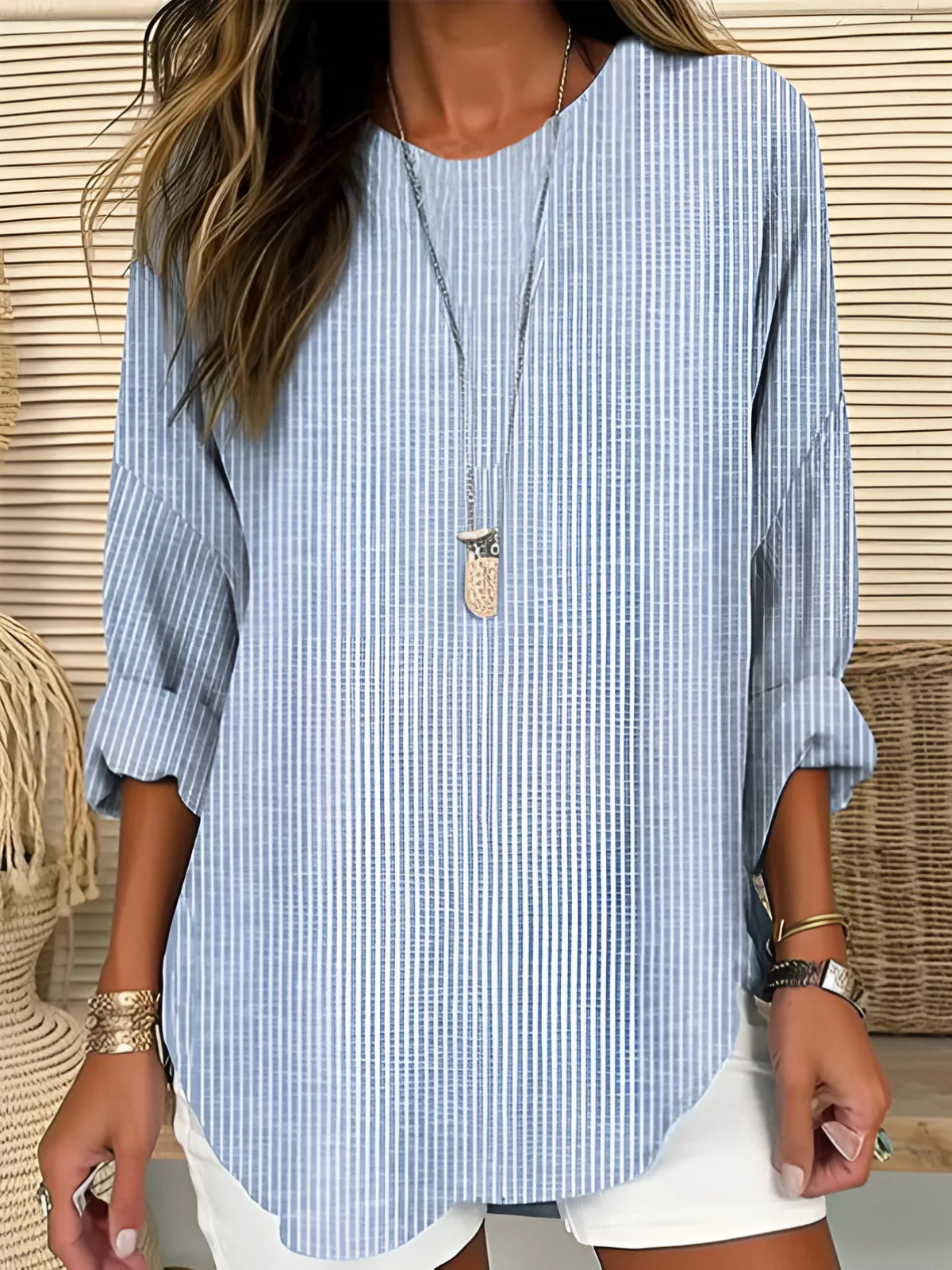 Tori | Trendy Striped Blouse