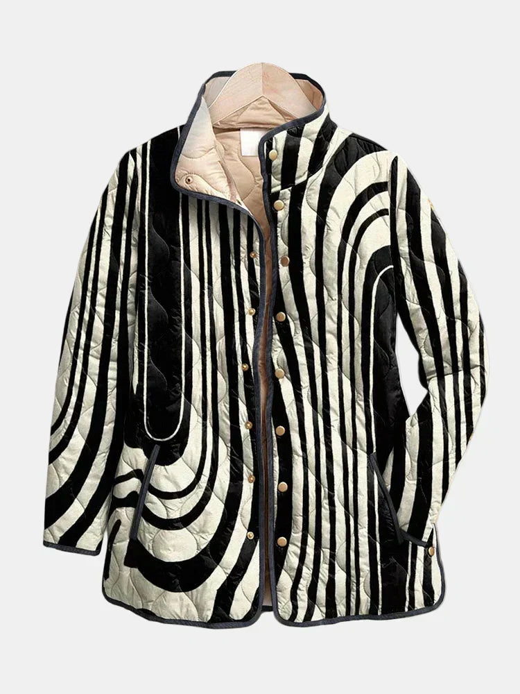 Patsy | Casual Quilted Jacket with Abstract Geometric Design