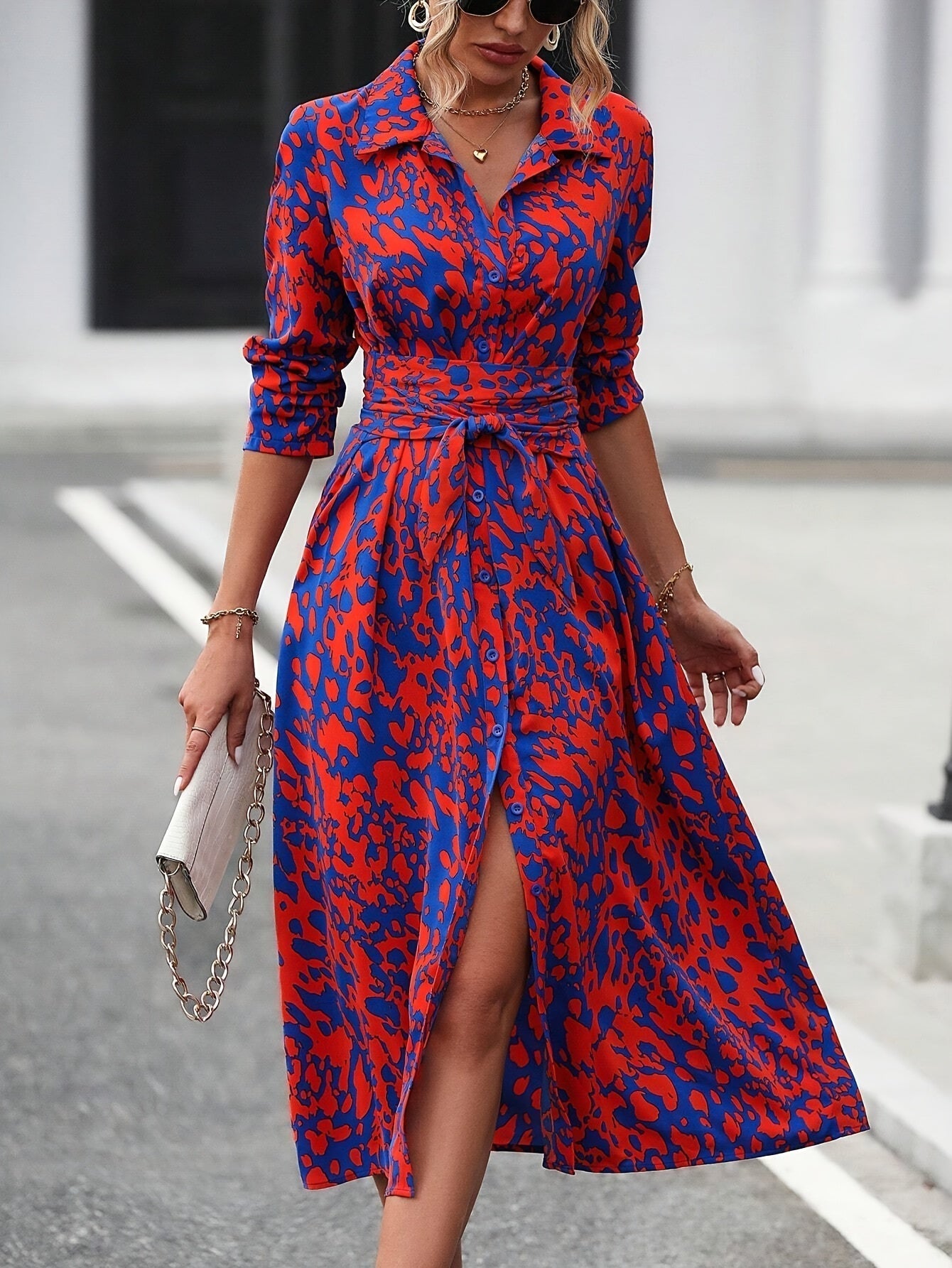 Nichole | Geometric Shirt Dress
