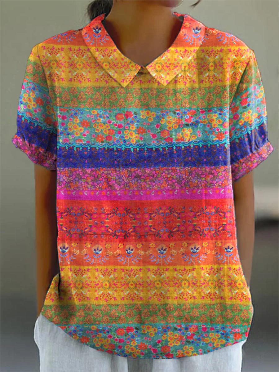 Jazmine | Floral Striped Shirt