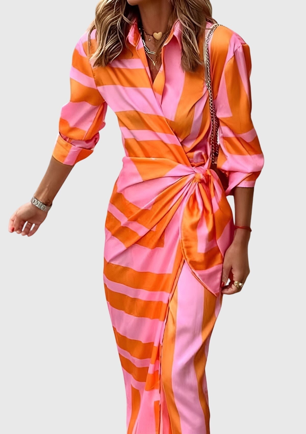 Stefanie | Elegant Wrap Dress with Print