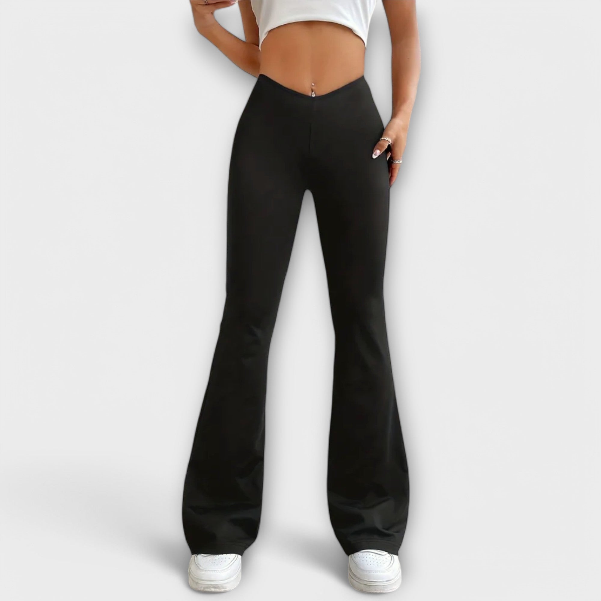 Ebony | Relaxed Pants with Flared Leg