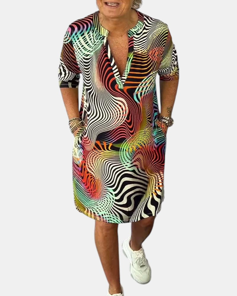 Nicky | Colorful V-Neck Dress