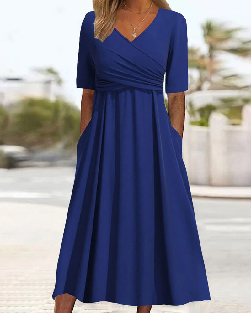 Shanna | Crossover Dress with Short Sleeves.
