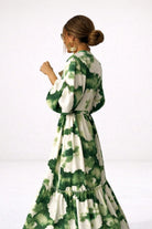 Monika | Long Sleeve Tie Waist Tiered Maxi Dress