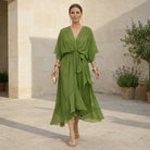 Phyllis | Sandra Chiffon V-Neck Dress