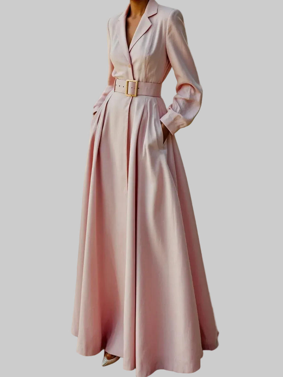 Maira | Elegant Pleated Blazer Midi Dress