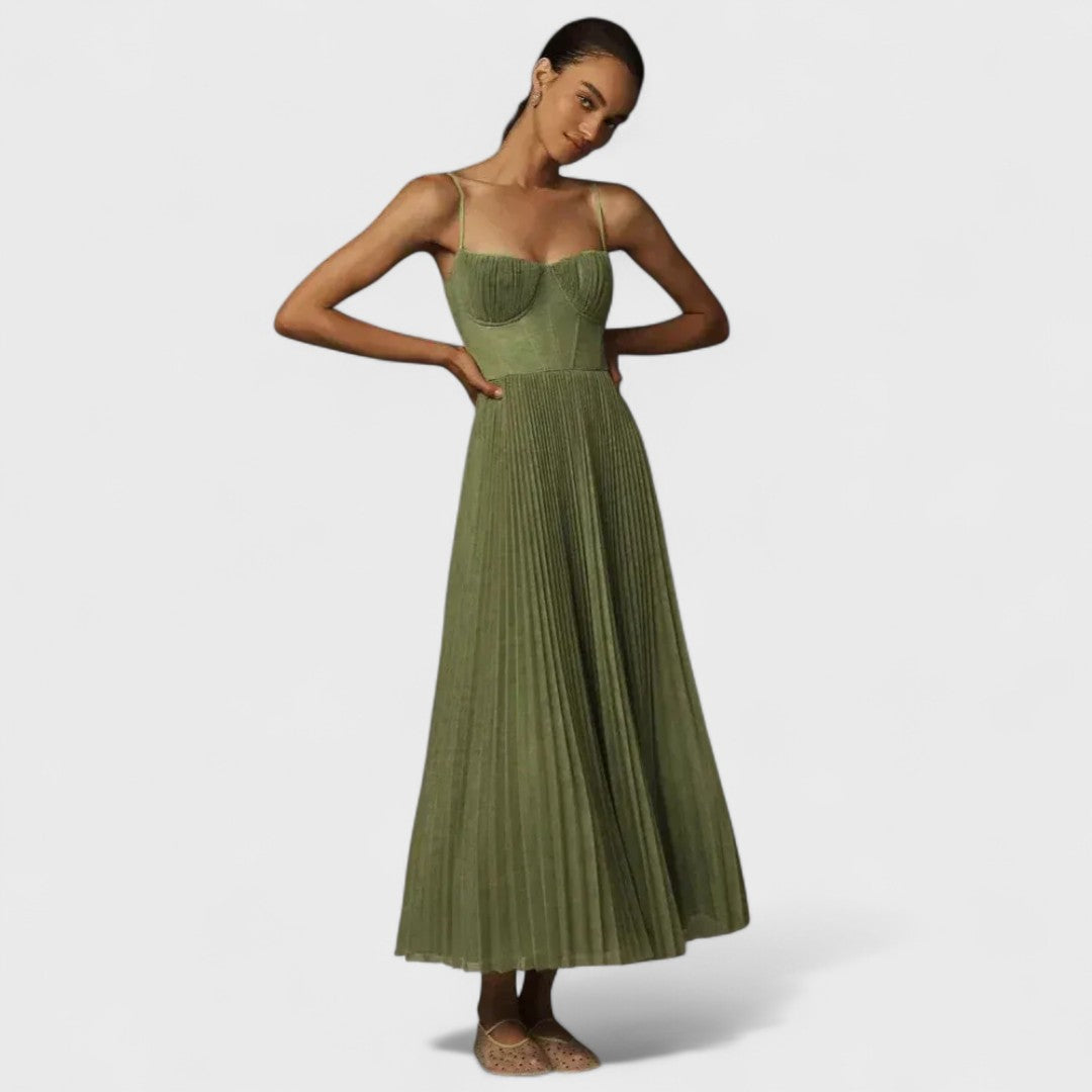 Tanya | Premium Midi Dress in Pleated Tulle