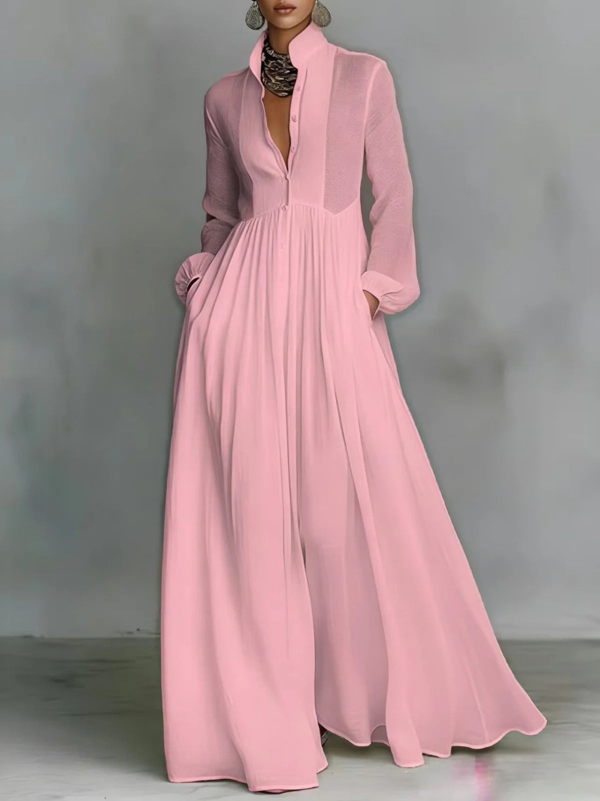 Cassandra | Flowing Button-Front Maxi Dress