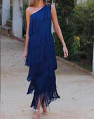 Kara | Off Shoulder Elegant Fringe Dress