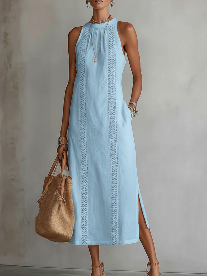 Rossy | Sleeveless Lace Detail Midi Dress