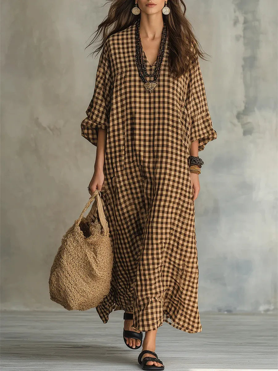 Debra | Check Maxi Dress