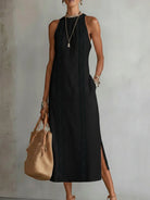 Lorena | Sleeveless Lace Detail Midi Dress