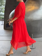 Ginny | Chiffon Dress with V-Neck