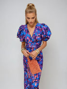 Bernice | Pleated Sleeve Colourful Dress